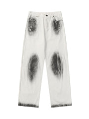 American Street Fashion Creative Design Washed Jeans