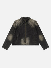 Veste en jean délavé ultra-résistante de style streetwear américain