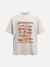 American Street Fun Food Print T-shirt