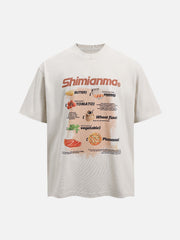 American Street Fun Food Print T-shirt