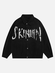 Veste en jean ample à revers vintage, style streetwear américain - 1890