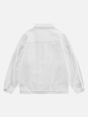 Veste en jean ample à revers vintage, style streetwear américain - 1890