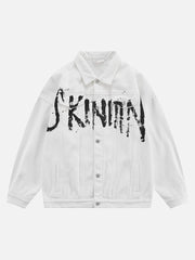 Veste en jean ample à revers vintage, style streetwear américain - 1890