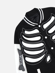 Veste de baseball style urbain américain à empiècements côtelés et blocs de couleur - 1877