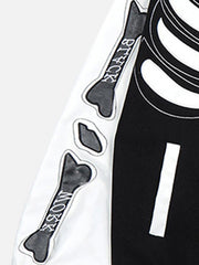 Veste de baseball style urbain américain à empiècements côtelés et blocs de couleur - 1877