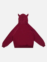 Sweat-shirt à capuche en velours imprimé lettres humoristiques de style américain - 1879