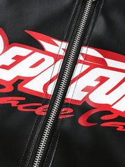 Veste de moto patchwork tendance américaine