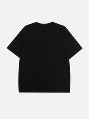Denim-T-Shirt mit Herz-Elementen und Stickerei
