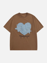 Applique Embroidery Denim Tee