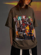 Loses T-Shirt mit „BLACKENED“-Schriftzug