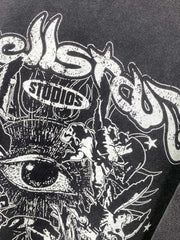 Sweat-shirt ample à col rond et effet usé en batik - 1898