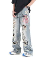 Beautiful And Trendy Personalized Cut Hand-printed Jeans