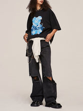 T-Shirt mit blauem Himmelsbär-Print