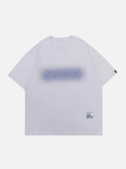 T-Shirt mit verschwommenem Buchstaben-Print