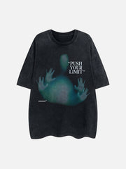T-Shirt mit unscharfem Portrait-Print