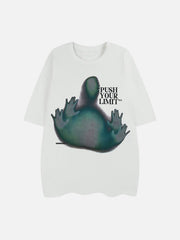 T-Shirt mit unscharfem Portrait-Print