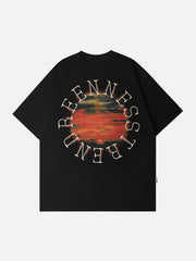 T-Shirt mit Buchstaben-Print von Blurring Design
