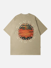 T-Shirt mit Buchstaben-Print von Blurring Design