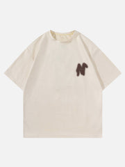 T-Shirt mit verschwommenem Buchstaben-Grafik