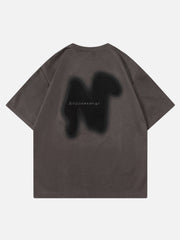 T-Shirt mit verschwommenem Buchstaben-Grafik
