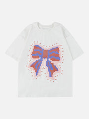 T-Shirt mit Schleifen-Schaumstoff-Print