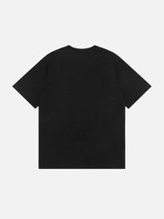 Wildleder-T-Shirt mit Schmetterlings-Applikation und Stickerei