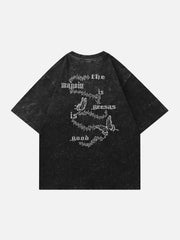T-Shirt mit Schmetterlingsstickerei
