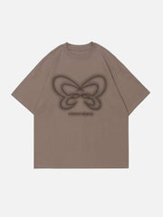 T-Shirt mit Schmetterlingsstickerei