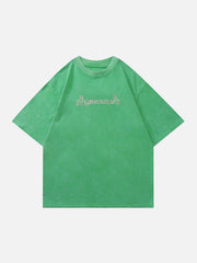T-Shirt mit Schmetterlingsstickerei
