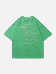 T-Shirt mit Schmetterlingsstickerei