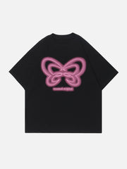 T-Shirt mit Schmetterlingsstickerei
