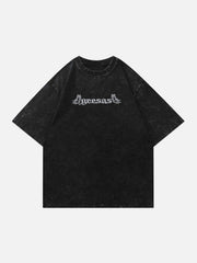 T-Shirt mit Schmetterlingsstickerei