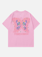 T-Shirt mit Schmetterlings-Schaum-Print