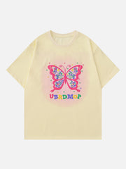 T-Shirt mit Schmetterlings-Schaum-Print