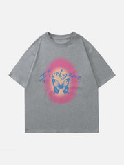 T-Shirt mit Schmetterlingswald-Print