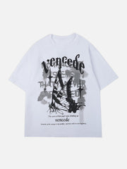 T-Shirt mit Schmetterlings-Buchstaben-Print