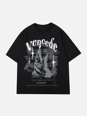 T-Shirt mit Schmetterlings-Buchstaben-Print