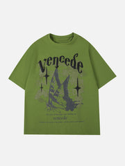 T-Shirt mit Schmetterlings-Buchstaben-Print