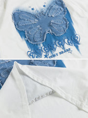 T-Shirt mit Schmetterlings-Patch-Print