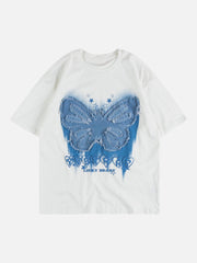T-Shirt mit Schmetterlings-Patch-Print