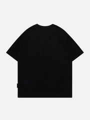 T-Shirt mit Flock-Design und Schmetterlings-Print