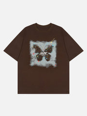 T-Shirt mit Schmetterlings-Print