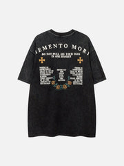 T-Shirt mit Schmetterlings- und Totenkopf-Print