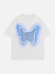 T-Shirt mit Schmetterlings-Quasten-Patch