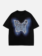 T-Shirt mit Schmetterlings-Quasten-Patch