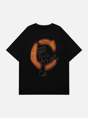 C T-Shirt mit Tintenstrahldruck