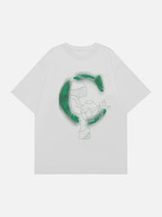 C T-Shirt mit Tintenstrahldruck