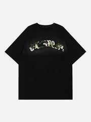 Camouflage Flocked Letter Cotton Tee