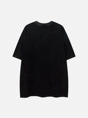 Gewaschenes T-Shirt mit Auto-Print