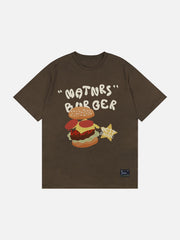 T-Shirt mit Cartoon-Burger-Print